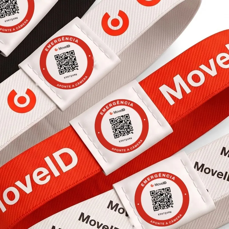Pulseiras com o selo redondo de emergência MoveID